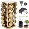 Kitchen stainless steel spice rack with 20 food grade glass
