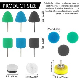25mm Mini Polierpads, 20 Stück Detail Polierschwamm Mini Detail Polierer mit Schwamm und Wolle Polierauflage Mini Polieraufsatz Akkuschrauber für Autoschleifen Polieren Wachsen
