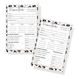 Freshie Order Forms | 50 pk 5x7” Scent Label for Customer Re-Orders Bulk Leopard Minimalist for Custom Orders Sheet Care Instructions