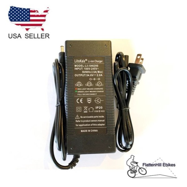 Liitokala Electric Bike Ebike 48V Li-ion Battery Charger DC 5.5x2.1
