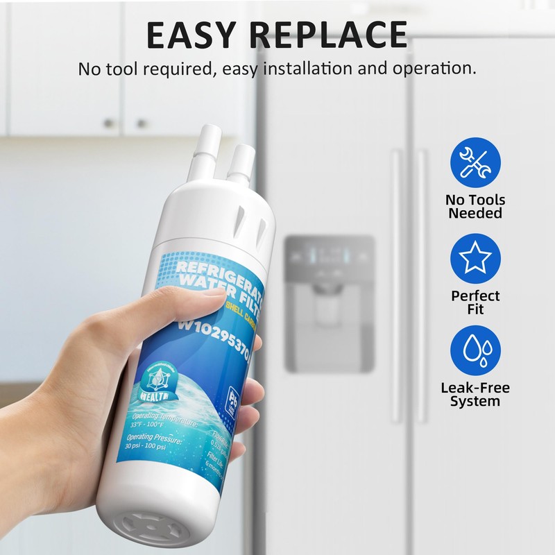 W10295370A WRS588FIHZ04 WRS325SDHZ WRS325SDHZ13 Water Filter Replacement for Whirlpool WRS321SDHZ13
