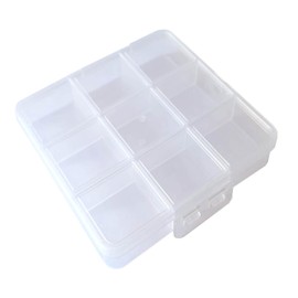 F2M - Set of 2 plastic boxes with 9 compartments - Storage box 100 x 100 x 16 mm transparent - Store food, mechanical parts, beads, sewing, kitchen, fishing tackle