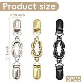 RCA Clip Gold, Vintage Waist Clip, Elastic Clips for Clothing, Shirt Cardigan Clip, Dress Clip, Collar Waist Clips, Waistband, Tight, Shirt Clips for Waistband, for Blouse, Cardigan, Dresses, Scarf