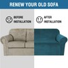 H.VERSAILTEX Stretch Velvet Loveseat Covers for 2 Cushion Couch Covers