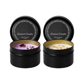 Glitzcharm Velas Aromaticas 2 Piezas Cera de Soja 100 Pura Juego de Velas Aromticas de Flores Secas Alivio Del Estrs y Relajacin Regalo para Navidad  