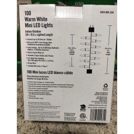 Home Accents Holiday 5 Boxes Home Accents 100 Ct Warm White LED Christmas Lights - Free Shipping