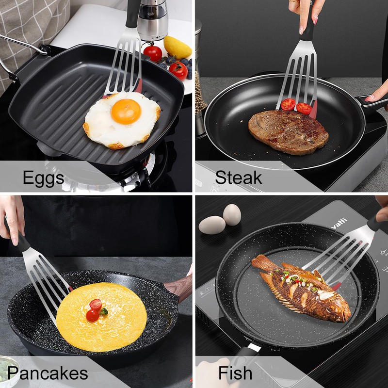 Beijiyi Fish Spatula Turner Set of 2, Heat Resistant Silicone