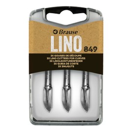 Brause 300849B - Pennini per linoleografia e da grattare per penna - Scatola da 3 sgorbie per incisione (n°849) - Produzione Tedesca