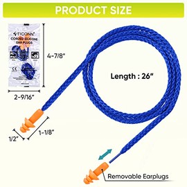 Ticonn 12 Pares de Tapones para los Oídos de Silicona Reutilizables para Dormir con Cancelación de Ruido, Tapones para los Oídos con Cable Nrr de 25 D