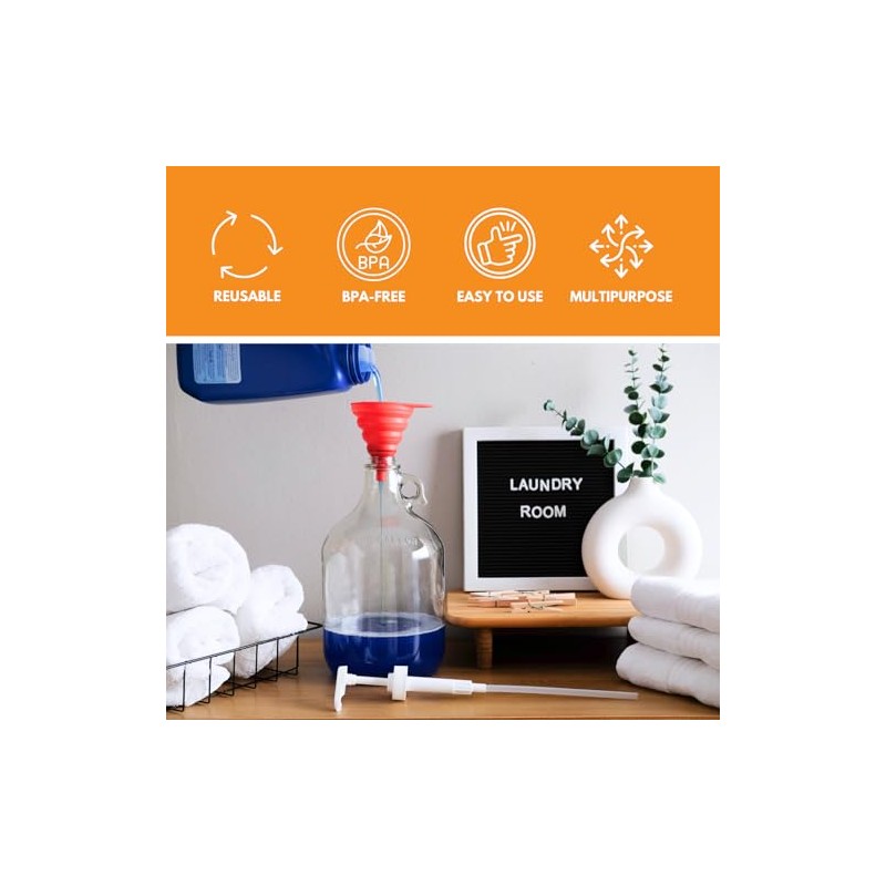 Fastrack 8-Pack 1 Gallon Glass Jug (128 oz) WITHOUT CAPS