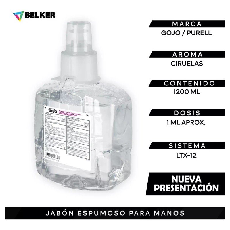 Gojo Jabón En Espuma Ciruelas (2) + Dispensador Auto Gojo