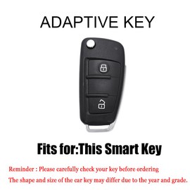 HIBEYO Folding Key Fob Cover Compatible with JAC A13 A13RS Refine M3 V7 T6 Pickup JAC fritson t8 2 Button Car Accessories Alloy Key Case&Smooth Leather with Keychain-Long Keychain