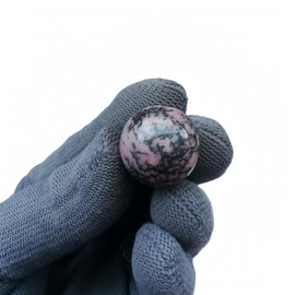 Sunshcat Natural Rhodonite 0.78 Inchs Crystals and Healing Stone Ball Set,Home Desktop Feng Shui Array Decoration(7 Pieces) ﻿