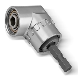 105° Right Angle Drill Attachment, 1/4-inch Hex Shank Right Angled Screwdriver Drill Bit Holder Extension for Tight Spaces and Corners