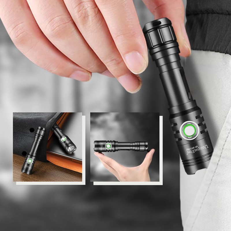 UniqueFire Rechargeable Mini Flashlights High Lumens, 2500 Lumens Super Bright