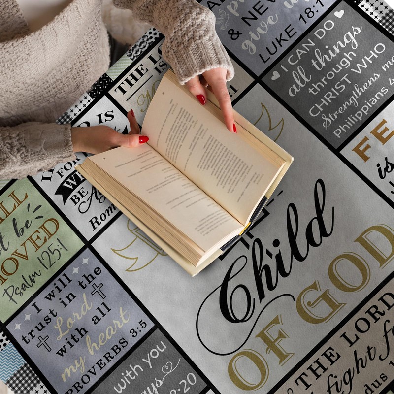 Pertos Religious Gifts Blanket Christian Bible Verse Throw Blanket
