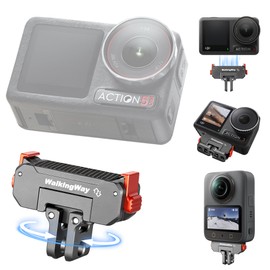 Walking Way 360° Rotation Magnetic Quick Release Mount for DJI Osmo Action 5 Pro/4/3/360, Aluminum Adapter with 1/4” Thread and Foldable Dual-Claws, Accessories for Chest Mount, Tripod, Selfie Stick