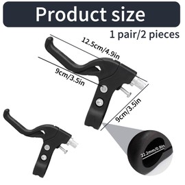 1 Pair Black Brake Levers Children's Bicycle, Bicycle Brake Lever, Brake Levers Bicycle, Handbrake Lever for Children's Bikes, Suitable for Children, Parents for Replacement Parts for Bicycles