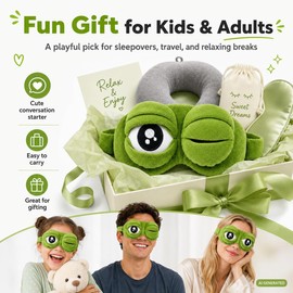 3D Frog Sleep Mask, Antifaz Para Dormir Gracioso, Frog Eye Mask for Sleeping, Adjustable Strap, Soft Contoured Sleeping Mask (1Pcs)