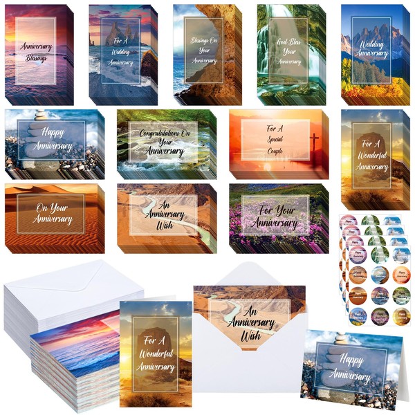 Motiskyy 48 Sets Religious Anniversary Greeting Cards Celebrating Your Anniversary