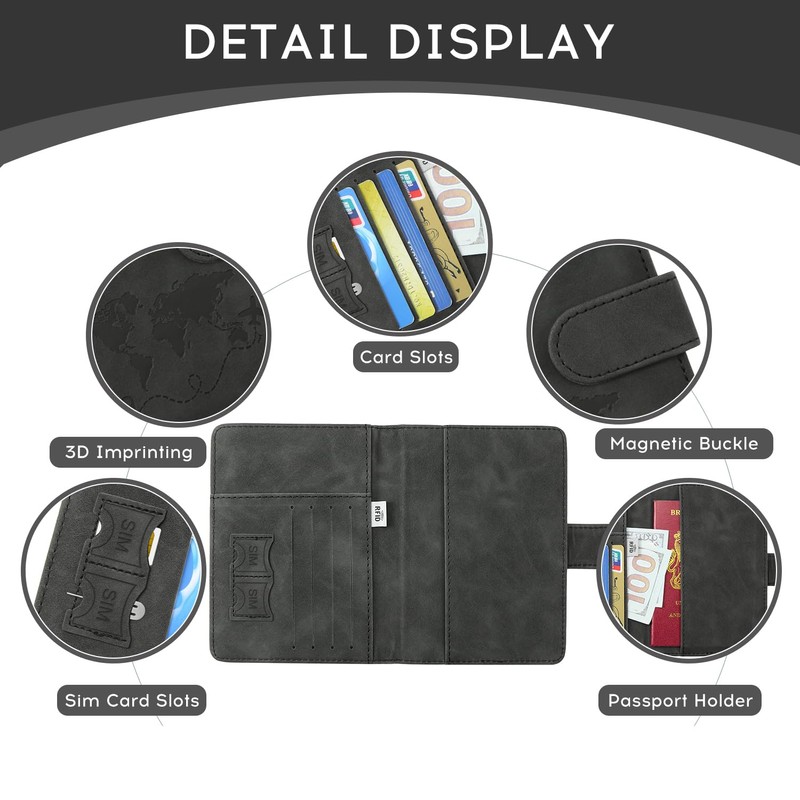 ILIYAH Passoport Cover UK Leather Passport Holder Tavel Wallet Brithsh