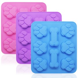 FineGood, 6 moldes de silicona para galletas de hueso + 18 patas para perros