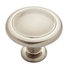 Franklin Brass Round Ringed Kitchen Cabinet Knobs or Drawer Knobs 1-1/4" (32mm), 25-Pack Satin Nickel Cabinet Hardware P35597K-SN-B1