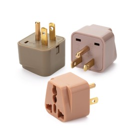 Bates- Universal Adapter, 3 Pack, Vintage Colors, UK to US Plug Adapter, Universal Plug Adapter Plug, Universal Travel Adapter