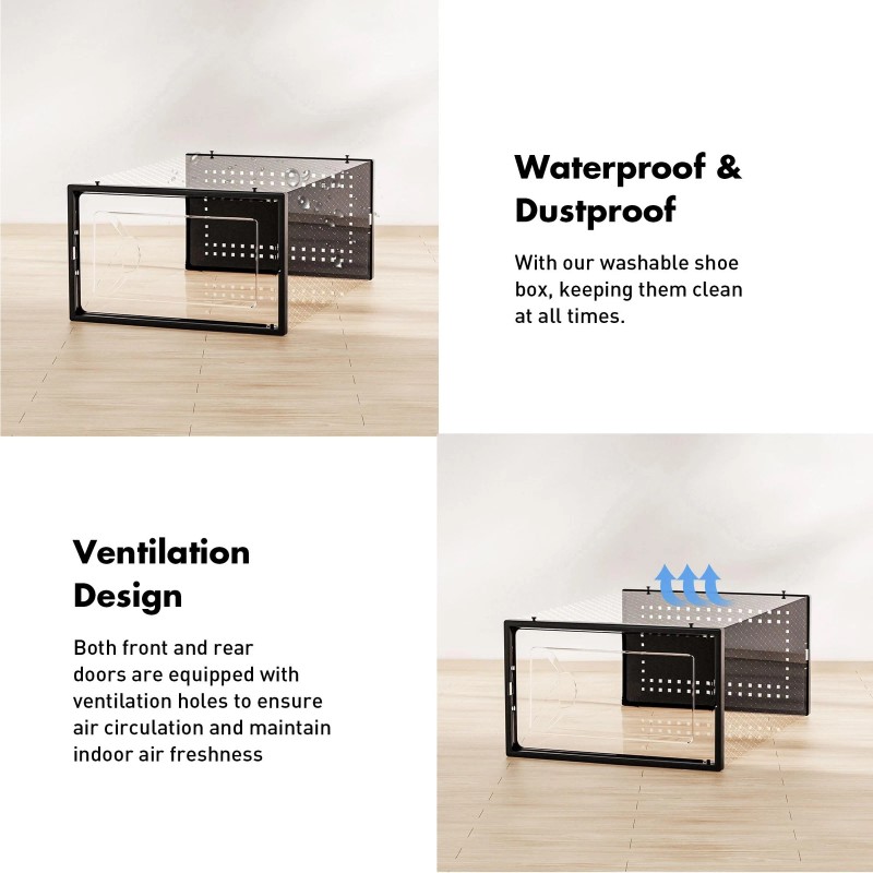 Foluck 15 Pack Clear Plastic Stackable Shoe Organizer for Closet