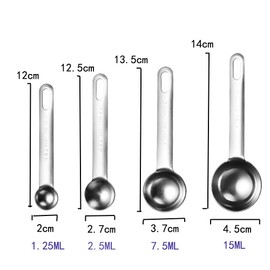 XINGSUI 4 Piece Measuring Spoon, Stainless Steel Measuring Spoon, for Measuring Dry Powder and Liquid and Baking