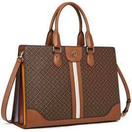 BOSTANTEN Leather Laptop Briefcase for Women Shoulder Bag 15.6 Inch Business Computer Tote