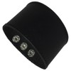 Making up Mens Black Genuine Leather Cuff Bracelet Adjustable 3