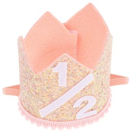 Gadpiparty Baby Half Birthday Crown 1/2 Birthday Hat 6 Month Birthday Headband Kids Birthday Headwear for Baby Girls Boys