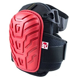 RK Safety RK-KP11 Knee Pads with Heavy Duty Foam Padding and Comfortable Gel Cushion with Adjustable Strong Dual Straps (Red)