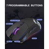COSTOM G705 Wired Gaming Mouse Black, RGB Backlit PC Gaming