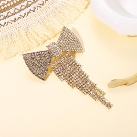 Rhinestone Butterfly Knot hair clips for women Girls Rhinestone Hair Barrettes Crystal Knot Gold Metal Hair Clip Bobby Pins Hair Accessories for Women and Girls Women's Fashion Hair Accessory