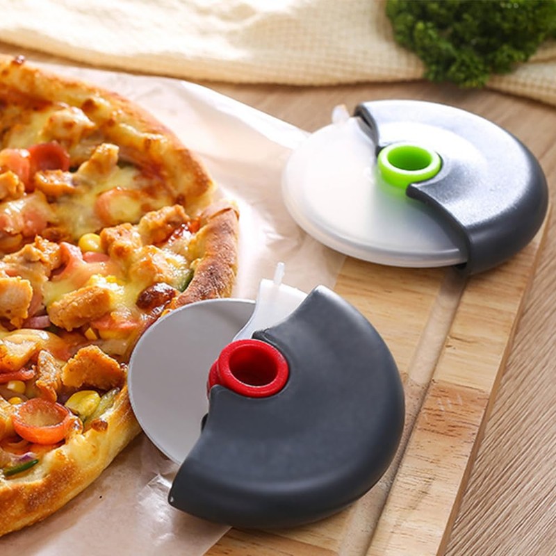 2 Packs Pizza Cutter Stainless Steel Pizza Slicer and Wheel
