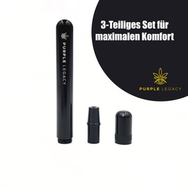 PURPLE LEGACY Joint Case Odour-Proof Aluminium Joint Case, Waterproof with Holder for Blunts 138 mm Long Tube Transport Case Storage Accessories 3-Piece