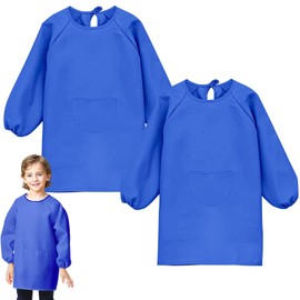 Spetsbst 2pcs Malkittel Kinder 8-10 Jahre, Malschürze Kinder Mädchen Junge, Malerkittel mit Lange Ärmeln und Taschen, Malschürze für Basteln Malen Backen Kochen Laborkleidungsschutz