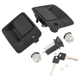 HECASA Door Handles w/Ignition Switch Lock Cylinder Compatible with 1999-2016 Ford F250 F350 F450 F550 Excursion Replacement for FO1311123 FO1310123 LC6177 DL5885 597638