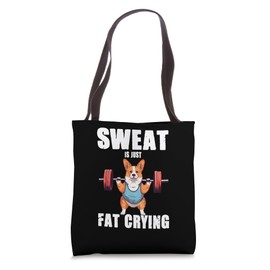 Sweat Is Just Fat Crying Cute Corgi Tote Bag
