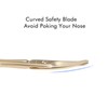 LIVINGO 3.75" Small Safety Facial Nose Hair Scissors, Curved Blade