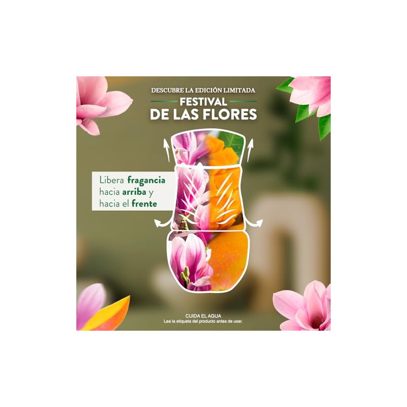 Airwick® Aromatizante de Ambiente Continuo, 5 repuestos, Esencia de Magnolia
