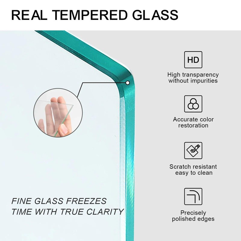 Boarding 18x18 Natural Poster Frame,8x8 Mat,Premium Metal,Tempered glass