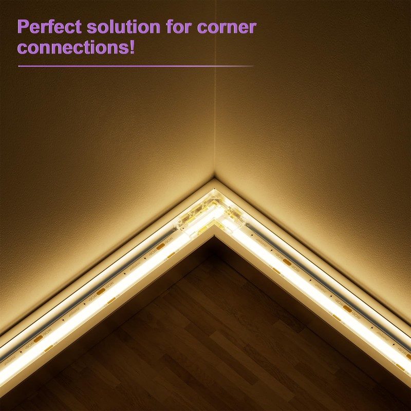 MIWISE 10mm Connectors Kit for 3-Pin CCT COB LED Strip,