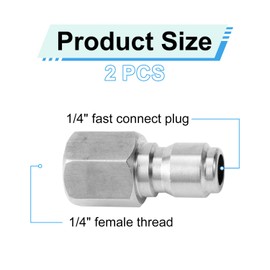 NQEUEPN 2pcs Fast Connect Pressure Washer Fittings, Stainless Steel Pressure Water Gun Connectors 1/4 Fast Connect Plug(Internal Thread)