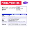 Fleximatic 2249 Coladera Universal Sistema Push Button, para conexión a