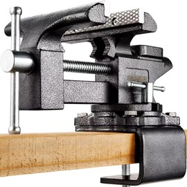 Bench Vise 6", Vice for Workbench with Heavy Duty Forged Steel Construction, Built-in Pipe Jaw and Swivel Base, Table Vise for Woodworking, Home Workshop Use and DIY Job
