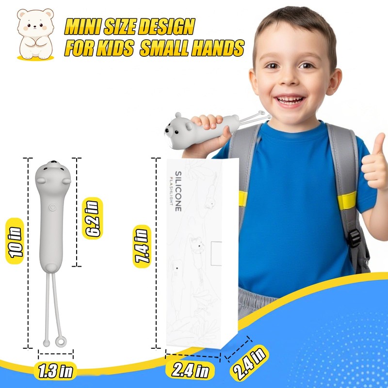 Teprewes Polar Bear Outdoor Children Flashlight Rechargeable, Led Flashlight, Fun