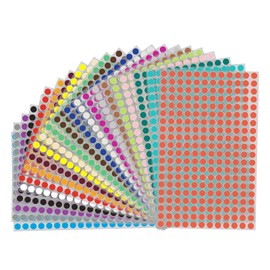 6160pcs Coloured Dots, 8 mm Round Dot Stickers, Coloured Dots Stickers, Colour Coding Stickers, Small Round Dot Stickers, Colour Coding Labels for Home Office Supplies, 22 Colours